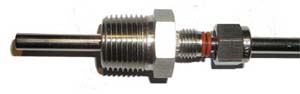 How to use a temperature probe with a compression fitting.
