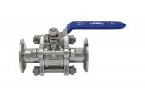 1" Tri Clover Compatible 3-Piece Ball Valve with 1/2" full bore