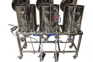15G Brew System shown with TC Pumps, burners, and gas manifold