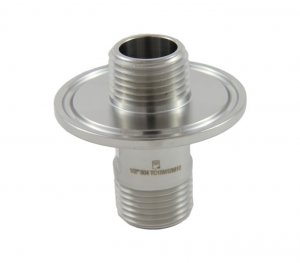 1.5" Tri Clover Compatible X 1/2" MPT inlet and 1/2" MPT on inside of ferrule