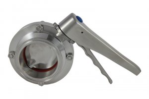3" Tri Clover Compatible Butterfly Valve - Stainless Steel Handle