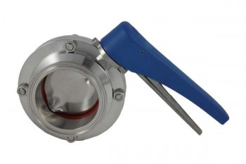 4" Tri Clover Compatible Butterfly Valve - Squeeze Trigger
