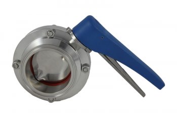 3" Tri Clover Compatible Butterfly Valve - Squeeze Trigger