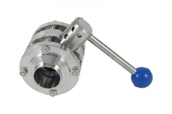 1.5" 3A Compatible Weld-In Butterfly Valve with Pull Trigger 3-Piece Design