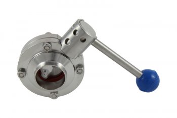 1.5" 3A Compatible Weld-In Butterfly Valve with Pull Trigger