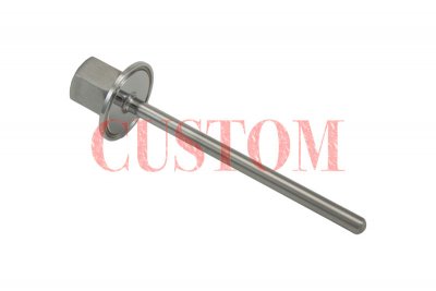 1"/1.5" Tri Clover Compatible Thermowell with 1/2" FPT Inlet - Custom Length